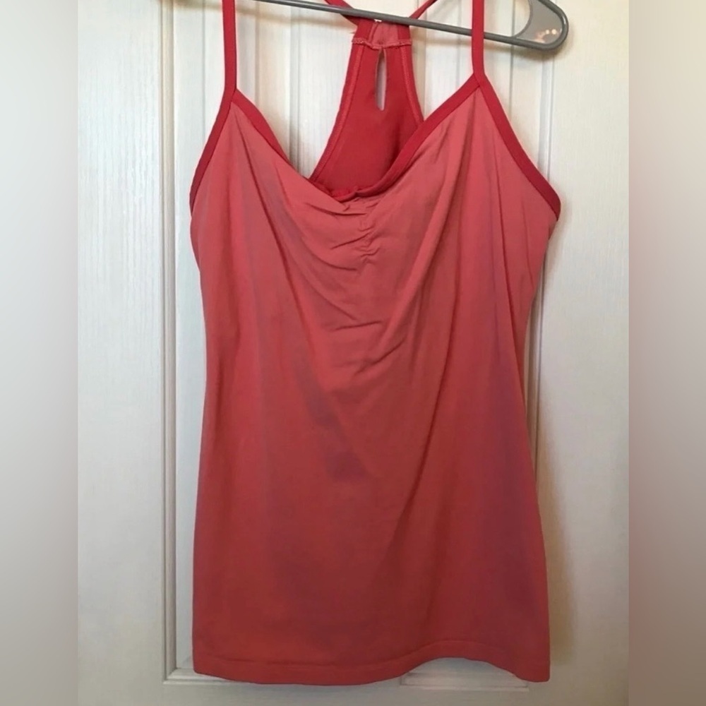 Lucy Women’s XL Heart Center Camisole Top Orange EUC Workout Yoga Pilates